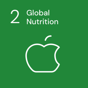 Icon of an apple for Goal 2, representing Global Nutrition