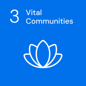 Icon of a lotus flower for Goal 3, representing Vital Communities