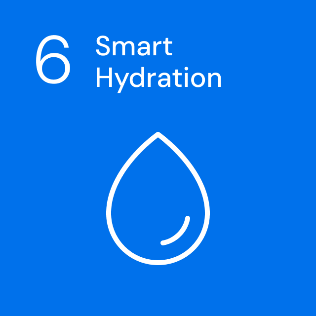 Icon of a drop of water for Goal 6, representing Smart Hydration